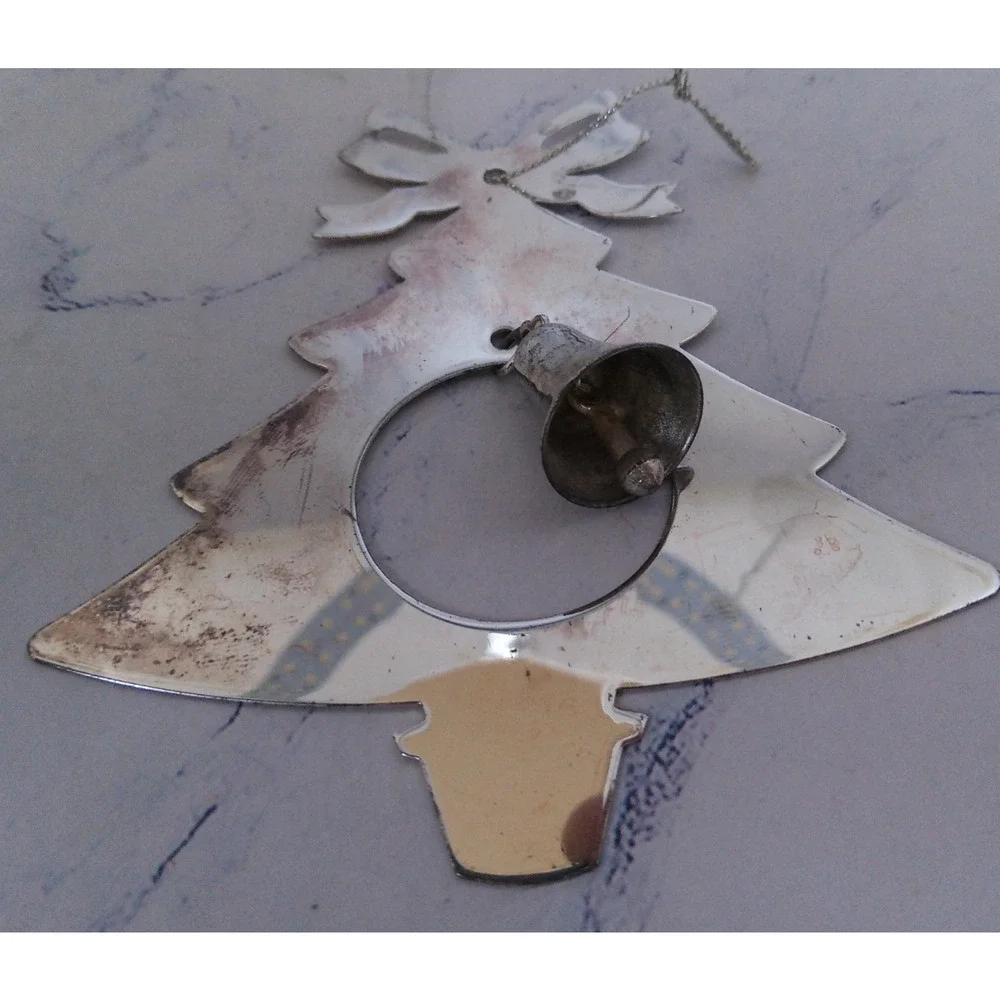 Silver Christmas Tree Ornament With Bell